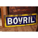 Vintage Bovril enamel sign, 123cm by 45cm.