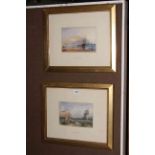 After J.M.W. Turner, pair seascape watercolours, 15cm by 22.5cm, in glazed frames.