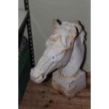 Composite cast iron head of a horse, 61cm.