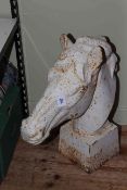 Composite cast iron head of a horse, 61cm.