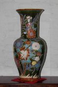 Large pottery vase/stick stand with floral design, 80cm high.
