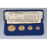 Four 9 carat gold coin set for wedding of HRH Prince Charles and Lady Diana Spencer,