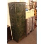 Set of three fifteen drawer index cabinets,