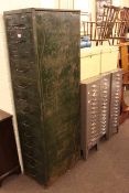 Set of three fifteen drawer index cabinets,