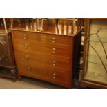 1920's/30's five drawer mahogany chest and early 20th Century oak double bedstead.