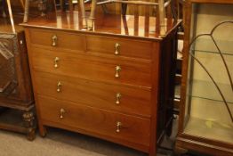 1920's/30's five drawer mahogany chest and early 20th Century oak double bedstead.