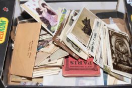 Box of postcards and ephemera including RP topographical Britain, A.R.