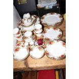 Royal Albert Old Country Roses china including meat plates, gravy boat, dinner plates,