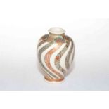 Satsuma Meiji period vase, the ovoid body with spiral bands of decoration, marks to base, 11.5cm.