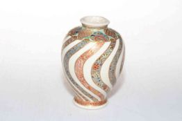 Satsuma Meiji period vase, the ovoid body with spiral bands of decoration, marks to base, 11.5cm.