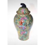 Copeland Spode Oriental design temple jar with dog of fo finial to the lid.