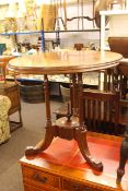 19th Century circular mahogany triform occasional table.