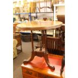 19th Century circular mahogany triform occasional table.