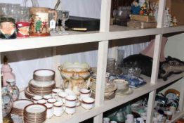 Royal Albert 'Holyrood' table service, pottery table lamps, vases, various china, glass,