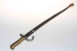 French sword bayonet, dated 1891, blade 57cm.