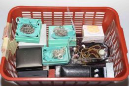 Collection of mostly silver jewellery including three boxed Tiffany chains.