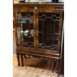 Early 20th Century Chippendale style astragal glazed two door vitrine, 148cm by 99.5cm by 42cm.