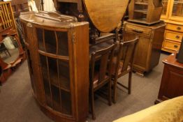 1930's six piece oak dining suite, oak gate leg dining table and two door oak cabinet (8).