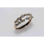 Five stone quartz ring set in 9 carat gold, size P.