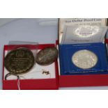 1975 silver proof Barbados 10 dollar, 1780 silver thaler, two coins,