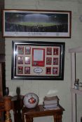 Football memorabilia including signed Man Utd Greatest XI by Tommy Doherty,