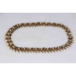 9 carat gold and seed pearl necklace, length 43cm.