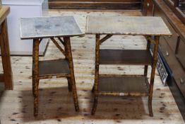 Two Victorian bamboo occasional tables.