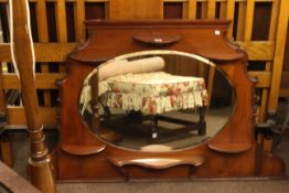 Late 19th Century mahogany overmantel mirror, 79.5cm by 133cm.