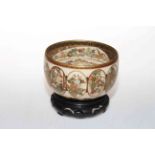 Satsuma Meiji period bowl, the exterior decorated with twelve oval panels of figures,