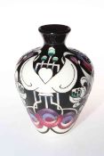 Moorcroft Pottery vase with symmetrical design, dated 2014, 18cm.