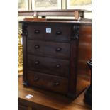 Victorian mahogany miniature scotch chest of four drawers, 44cm by 40cm by 29cm.