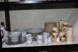 Noritake Blue Hill forty one piece dinner service including tureens, and Poole Thistlewood pottery,