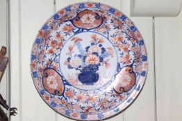 Antique Japanese Imari charger decorated in underglaze blue and iron red and gilt, 46.