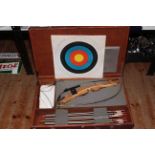 Boxed archery set.