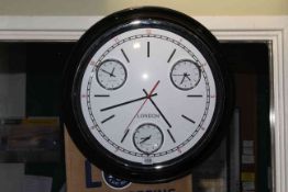 International wall clock, 50cm diameter.