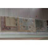 Three various Chinese rugs, 2.50 by 1.57, 2.50 by 1.54 and 1.88 by 1.24.