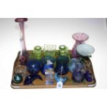 Collection of glassware including trinket set, vases, animals, etc.