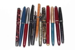 Collection of twelve vintage pens.
