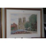 Alan Stuttle, York Minster, watercolour, signed lower right, 53cm by 73cm,