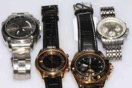 Four gents wristwatches.