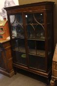 Early 20th Century mahogany double glazed panel door vitrine (glass panel missing).