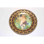 Fine Royal Vienna porcelain cabinet plate painted with water nymphs and lilies, signed Muller,