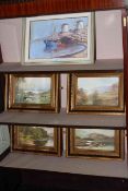 Collection of ten various prints and paintings including Lake District.