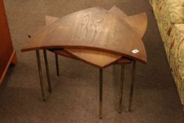 Set of three Danish teak coffee tables by Peter Hvidt, all fully stamped, 44cm by 65cm.