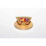 Royal Worcester fruit painted toothpick holder, signed, printed mark and date code for 1940.