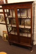 Late 19th/Early 20th Century mahogany astragal glazed two door vitrine, 152.5cm by 93.5cm.