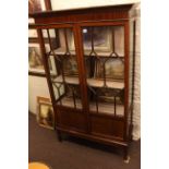 Late 19th/Early 20th Century mahogany astragal glazed two door vitrine, 152.5cm by 93.5cm.