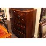 Victorian mahogany bow front chest of two short above three long graduated drawers on bun feet,