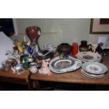 Collection of ceramics including Natwest Pig, Denby, Spode, Beswick, Burleigh Ware, etc.