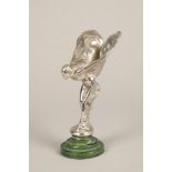 Rolls-Royce Spirit of Ecstasy car mascot mounted on plinth (possibly a later copy) 19.5cm high